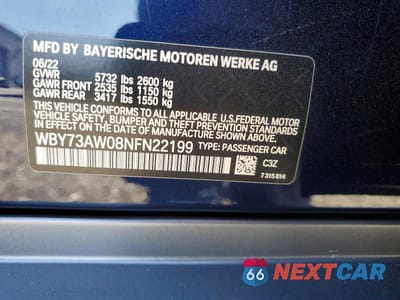 Zdjęcie 13 z 13 samochodu: 2022 BMW I4 EDRIVE 40 VIN:WBY73AW08NFN22199 - miniatura
