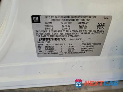 Zdjęcie 13 z 13 samochodu: 2021 BUICK ENVISION ESSENCE VIN:LRBFZPR46MD127735 - miniatura