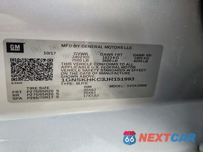 Zdjęcie 13 z 13 samochodu: 2018 CHEVROLET SUBURBAN K1500 LT VIN:1GNSKHKC3JR151993 - miniatura