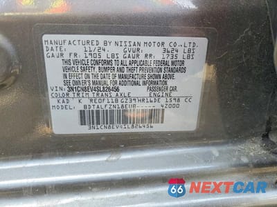 Zdjęcie 12 z 12 samochodu: 2025 NISSAN VERSA SV VIN:3N1CN8EV4SL826456 - miniatura