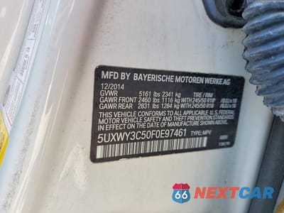 Zdjęcie 14 z 14 samochodu: 2015 BMW X3 XDRIVE28D VIN:5UXWY3C50F0E97461 - miniatura