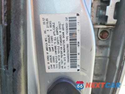 Zdjęcie 12 z 12 samochodu: 2007 ACURA TL VIN:19UUA66227A037860 - miniatura