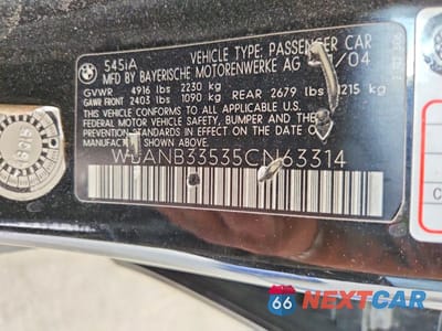 Zdjęcie 12 z 12 samochodu: 2005 BMW 545 I VIN:WBANB33535CN63314 - miniatura
