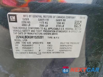 Zdjęcie 12 z 12 samochodu: 2017 CHEVROLET EQUINOX LS VIN:2GNALBEK9H1526281 - miniatura