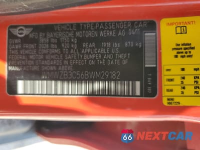 Zdjęcie 12 z 12 samochodu: 2011 MINI COOPER COUNTRYMAN VIN:WMWZB3C56BWM29182 - miniatura