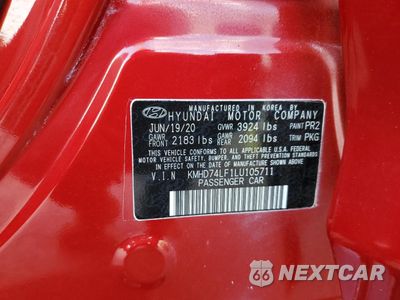 Zdjęcie 15 z 15 samochodu: 2020 HYUNDAI ELANTRA SE VIN:KMHD74LF1LU105711 - miniatura