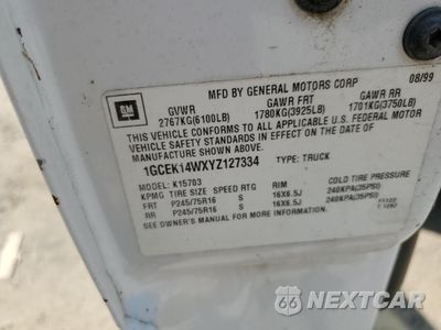 Zdjęcie 13 z 13 samochodu: 2000 CHEVROLET SILVERADO K1500 VIN:1GCEK14WXYZ127334 - miniatura