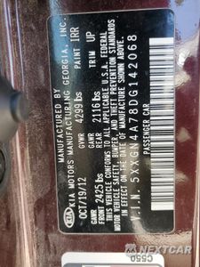 Zdjęcie 12 z 12 samochodu: 2013 KIA OPTIMA EX VIN:5XXGN4A78DG142068 - miniatura