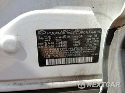 Zdjęcie 13 z 13 samochodu: 2017 HYUNDAI SANTA FE SPORT VIN:5NMZU3LB6HH006603 - miniatura