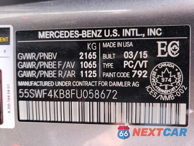 Zdjęcie 13 z 13 samochodu: 2015 MERCEDES-BENZ C 300 4MATIC VIN:55SWF4KB8FU058672 - miniatura