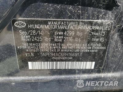Zdjęcie 13 z 13 samochodu: 2011 HYUNDAI SONATA GLS VIN:5NPEB4AC6BH166917 - miniatura