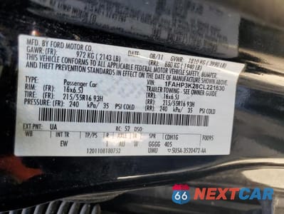 Zdjęcie 13 z 13 samochodu: 2012 FORD FOCUS SE VIN:1FAHP3K28CL221630 - miniatura