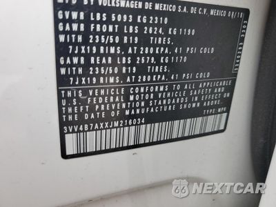Zdjęcie 13 z 13 samochodu: 2018 VOLKSWAGEN TIGUAN SEL PREMIUM VIN:3VV4B7AXXJM216034 - miniatura