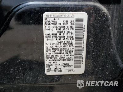 Zdjęcie 13 z 13 samochodu: 2013 NISSAN ROGUE S VIN:JN8AS5MT0DW533098 - miniatura