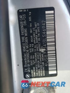 Zdjęcie 12 z 12 samochodu: 2003 BMW Z4 2.5 VIN:4USBT33413LS46942 - miniatura