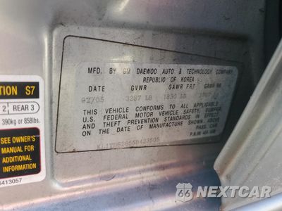 Zdjęcie 14 z 14 samochodu: 2005 CHEVROLET AVEO BASE VIN:KL1TD62655B423505 - miniatura
