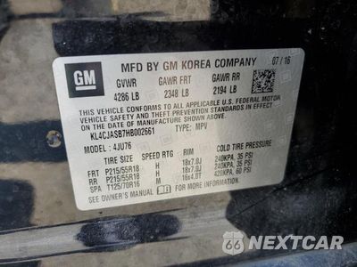 Zdjęcie 13 z 13 samochodu: 2017 BUICK ENCORE PREFERRED VIN:KL4CJASB7HB002661 - miniatura