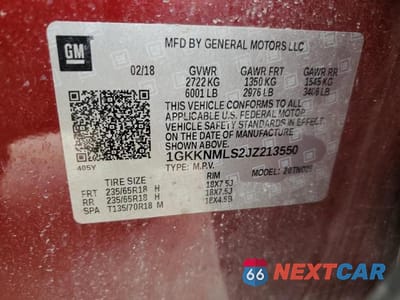 Zdjęcie 12 z 12 samochodu: 2018 GMC ACADIA SLT VIN:1GKKNMLS2JZ213550 - miniatura