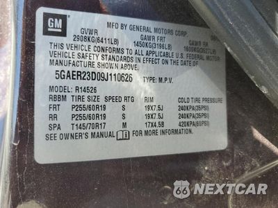 Zdjęcie 14 z 14 samochodu: 2009 BUICK ENCLAVE CXL VIN:5GAER23D09J110626 - miniatura