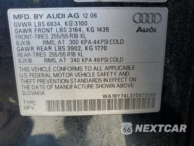 Zdjęcie 13 z 13 samochodu: 2007 AUDI Q7 3.6 QUATTRO PREMIUM VIN:WA1BY74L37D073388 - miniatura