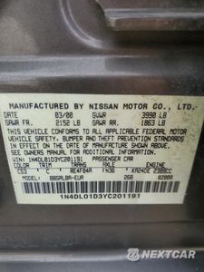 Zdjęcie 12 z 12 samochodu: 2000 NISSAN ALTIMA XE VIN:1N4DL01D3YC201191 - miniatura
