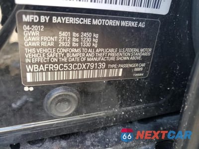 Zdjęcie 12 z 12 samochodu: 2012 BMW 550 I VIN:WBAFR9C53CDX79139 - miniatura