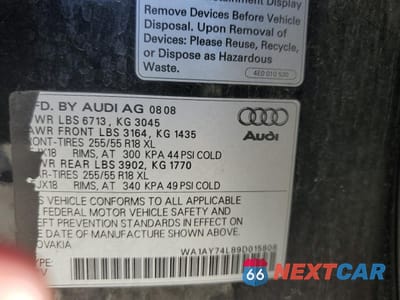 Zdjęcie 13 z 13 samochodu: 2009 AUDI Q7 3.6 QUATTRO VIN:WA1AY74L89D015808 - miniatura
