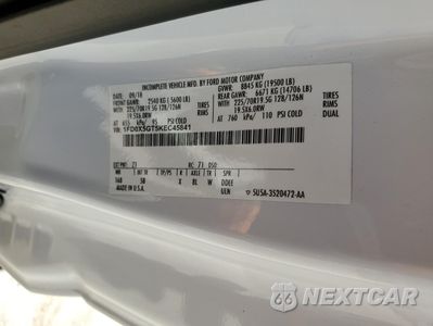 Zdjęcie 12 z 12 samochodu: 2019 FORD F550 SUPER DUTY VIN:1FD0X5GT5KEC45841 - miniatura