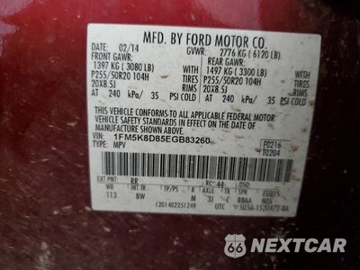 Zdjęcie 15 z 15 samochodu: 2014 FORD EXPLORER XLT VIN:1FM5K8D85EGB83260 - miniatura