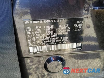 Zdjęcie 12 z 12 samochodu: 2016 HONDA HR-V LX VIN:3CZRU5H3XGM756265 - miniatura