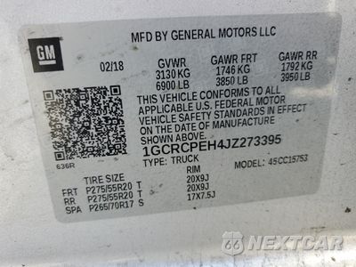 Zdjęcie 12 z 12 samochodu: 2018 CHEVROLET SILVERADO C1500 CUSTOM VIN:1GCRCPEH4JZ273395 - miniatura
