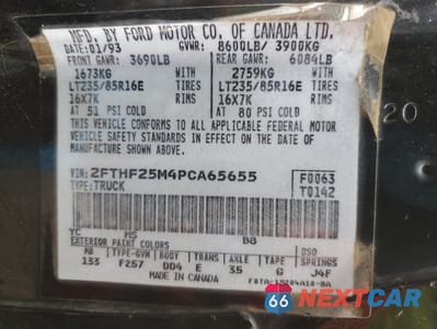 Zdjęcie 12 z 12 samochodu: 1993 FORD F250 VIN:2FTHF25M4PCA65655 - miniatura