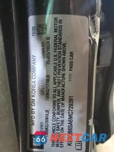 Zdjęcie 12 z 12 samochodu: 2021 CHEVROLET SPARK LS VIN:KL8CB6SA6MC729391 - miniatura