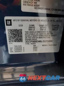 Zdjęcie 12 z 12 samochodu: 2020 CHEVROLET SILVERADO C1500 CUSTOM VIN:3GCPWBEH6LG171696 - miniatura