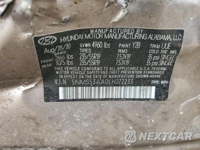Zdjęcie 14 z 14 samochodu: 2020 HYUNDAI SANTA FE LIMITED VIN:5NMS53AA0LH272233 - miniatura