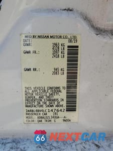Zdjęcie 12 z 12 samochodu: 2020 NISSAN ALTIMA VIN:1N4BL4BV4LC147642 - miniatura