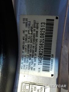 Zdjęcie 12 z 12 samochodu: 2002 HONDA CIVIC LX VIN:1HGEM22562L082513 - miniatura