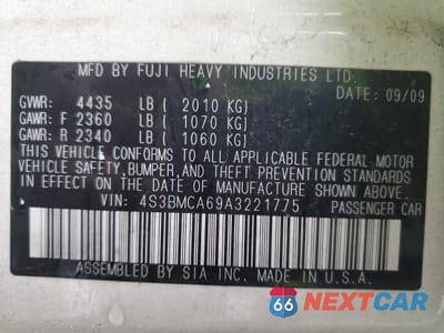 Zdjęcie 13 z 13 samochodu: 2010 SUBARU LEGACY 2.5I VIN:4S3BMCA69A3221775 - miniatura