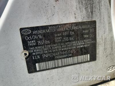 Zdjęcie 12 z 12 samochodu: 2017 HYUNDAI SONATA SE VIN:5NPE24AF7HH517675 - miniatura