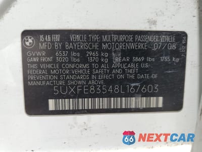 Zdjęcie 14 z 14 samochodu: 2008 BMW X5 4.8I VIN:5UXFE83548L167603 - miniatura