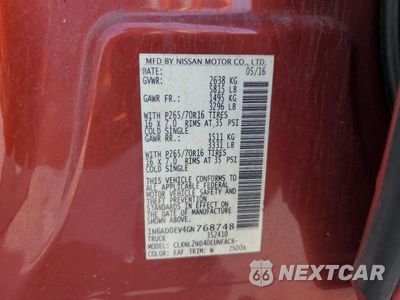 Zdjęcie 12 z 12 samochodu: 2016 NISSAN FRONTIER S VIN:1N6AD0EV4GN768748 - miniatura