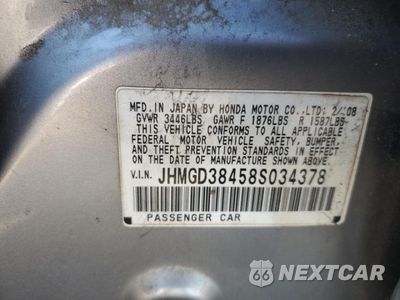 Zdjęcie 13 z 15 samochodu: 2008 HONDA FIT VIN:JHMGD38458S034378 - miniatura