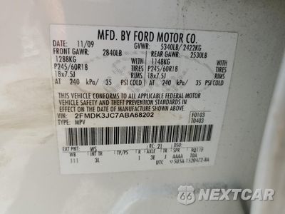 Zdjęcie 13 z 13 samochodu: 2010 FORD EDGE SEL VIN:2FMDK3JC7ABA68202 - miniatura