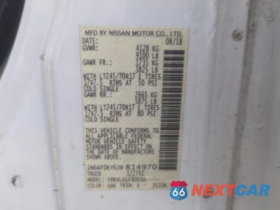 Zdjęcie 14 z 15 samochodu: 2018 NISSAN NV 2500 S VIN:1N6AF0KY6JN814970 - miniatura