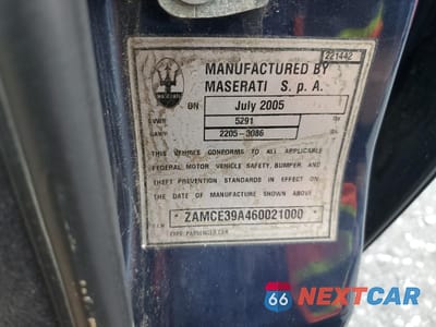 Zdjęcie 12 z 12 samochodu: 2006 MASERATI QUATTROPORTE M139 VIN:ZAMCE39A460021000 - miniatura