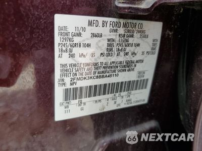 Zdjęcie 13 z 15 samochodu: 2011 FORD EDGE LIMITED VIN:2FMDK3KC8BBA45110 - miniatura