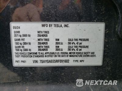Zdjęcie 13 z 15 samochodu: 2024 TESLA MODEL Y VIN:7SAYGAEE5RF091602 - miniatura