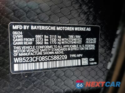 Zdjęcie 13 z 15 samochodu: 2025 BMW IX XDRIVE50 VIN:WB523CF08SCS88209 - miniatura