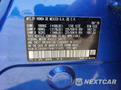 Zdjęcie 13 z 16 samochodu: 2019 HONDA HR-V SPORT VIN:3CZRU6H15KM741685 - miniatura