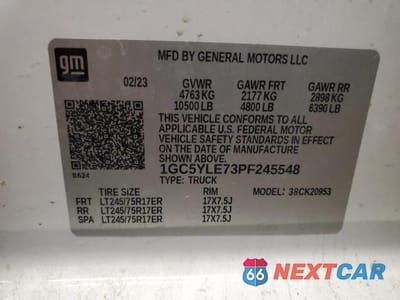 Zdjęcie 12 z 12 samochodu: 2023 CHEVROLET SILVERADO K2500 HEAVY DUTY VIN:1GC5YLE73PF245548 - miniatura